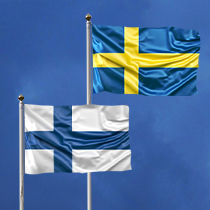Fahne Schwedens und Fahne Finnlands