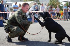 Soldat mit Hund