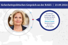 Visual zum Sicherheitspolitischen Gespräch mit Nancy Faeser