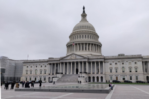 Das Foto zeigt die vordere Fassade des Capitols in Washington, DC.