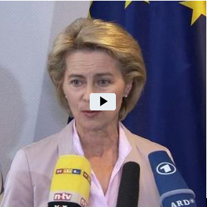 Screenshot von Ursula von der Leyen im Video-Interview