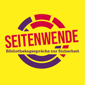 Grafik: BAKS/Janusz-Korczak-Bibliothek Pankow Die Bildwortmarke "Seitenwende - Bibliotheksgespräche zur Sicherheit"