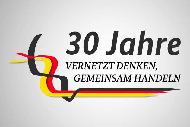 Logo 30 Jahre BAKS mit Claim: VERNETZT DENKEN, GEMEINSAM HANDELN