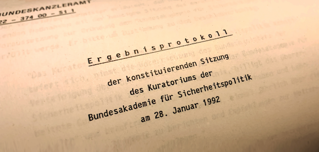 Ausschnitt aus dem Ergebnisprotikoll zur Gründung der BAKS am 28. Januar 1992