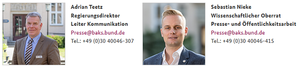 Adrian Teetz und Sebastian Nieke sind die Ansprechpartner der BAKS für Medien.