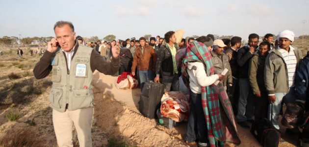Flüchtlinge an der libysch-syrischen Grenze, 2011