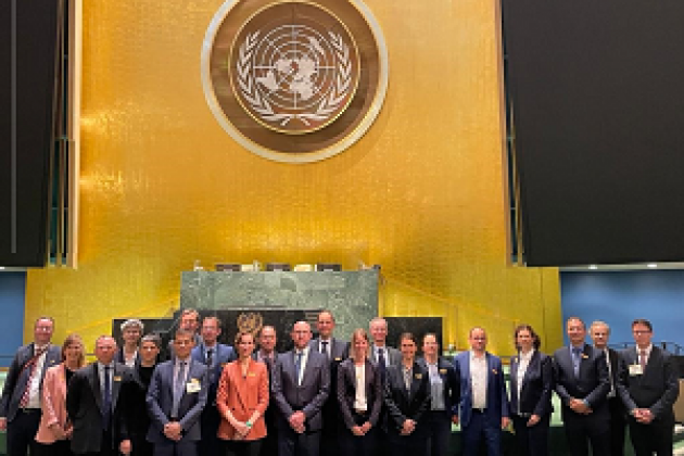 Gruppenbild im Gebäude der Vereinten Nationen in New York