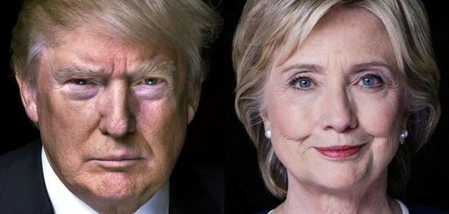 Portraitaufnahme von Donald Trump und Hillary Clinton