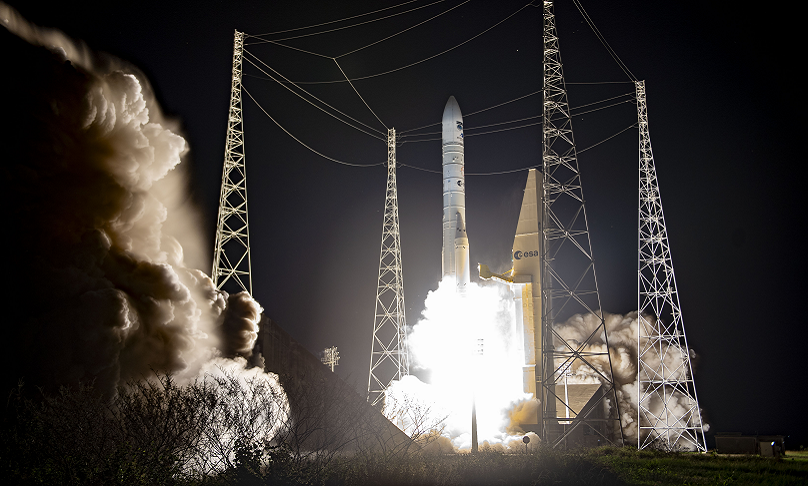Eine Rakete der ESA beim Startvorgang